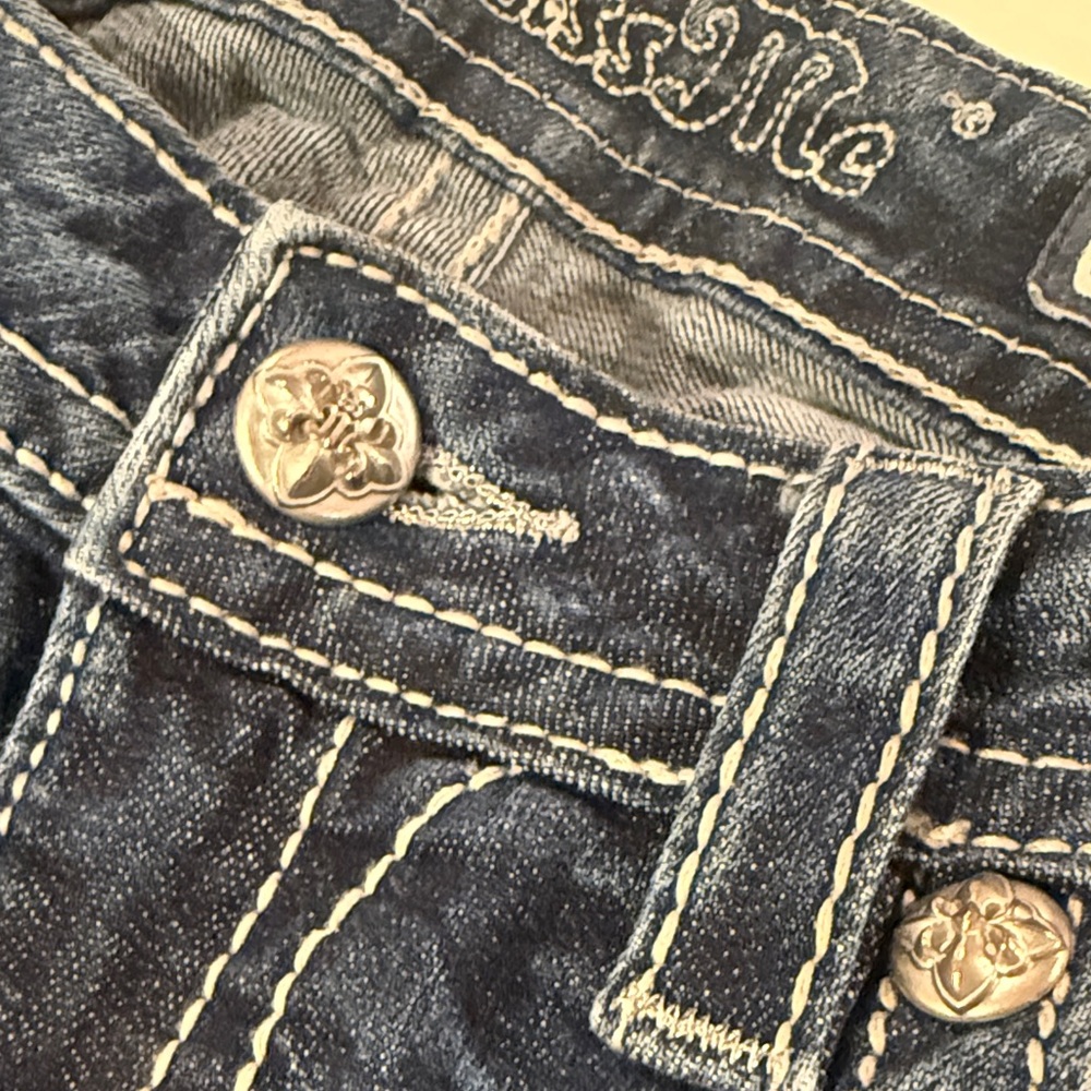 Miss Me Dark Blue Denim Bermudas - Picture 7 of 11